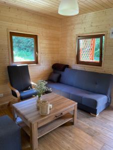 Słoneczne wzgórze domki pod lasem