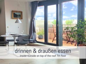 Rheinblick7 Neuss - Spektakulärer Blick auf die Düsseldorfer Skyline - Ruhig Modern Privatparkplatz Aufzug - Top Anbindung an Messe Flughafen Hauptbahnhof