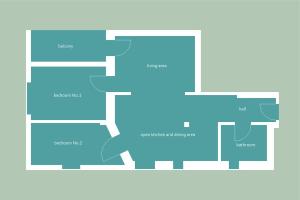 Center 2BDR additional living Room King bed 4 pers