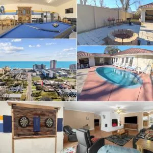 Elegant Huge Ocean View 4 King, Private Pool, Huge Yard, Enormous Game Garage, BBQ, & Rooftop Deck - Myrtle Ridge