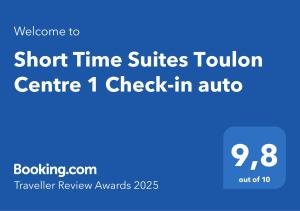 Short Time Suites Toulon Centre 1 "LE STUDIO" Check-in auto