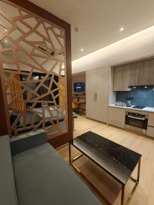 Luxurious Studio with glass wall and highway view