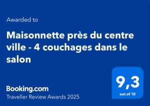 Maisonnette près du centre ville
