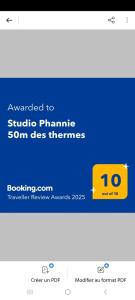 Appartements 50m des cures studio Phannie wifi parking grand balcon vue degagee : photos des chambres