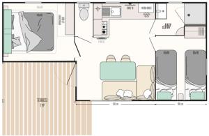 Campings MH Topconfort 2ch 5pers 900DA : photos des chambres