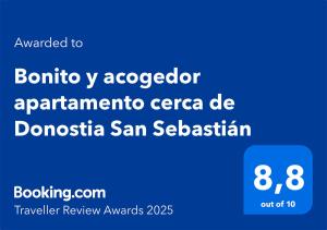 Bonito y acogedor apartamento cerca de Donostia San Sebastián