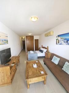 Pool view studio, shaded balcony