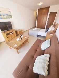 Pool view studio, shaded balcony