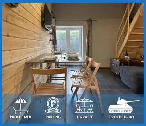 Hortansia apt rénové bien équipé avec terrasse aménagé, parking privé, proche de la mer, près de Port en Bessin et Omah Beach - Russy