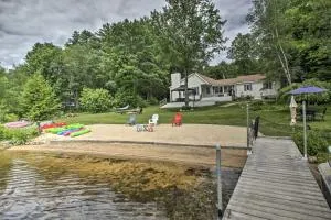 New Hampshire Home with Private Beach, Dock and Rafts! - Barnstead