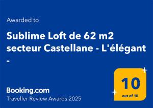 Sublime Loft de 62 m2 secteur Castellane - Lélégant -