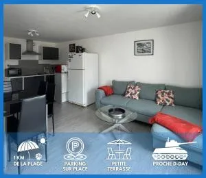 Les mouettes Apt duplex spacieux petite vue sur mer des chambres belle terrasse aménagée en hauteur près Omaha Beach et Bayeux 800 m plage et 300 m superette - Englesqueville-la-Percée