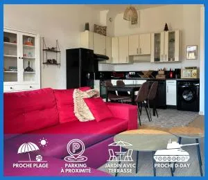 Les Douves Duplex 5 personnes lumineux avec jardin et terrasse aménagée , vue sur château à 5mn de la mer, proche Omaha Beach et Bayeux - Commes