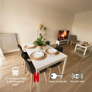 Le Lumineux - T3 63m2 - Gare proche - Boisson chaude - Cesson