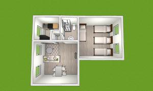 EMAS 7 Wohnung mit 4 Einzelbetten, Küche, Dusche