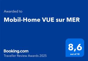 Appartements Mobil-Home VUE sur MER : Mobile Home