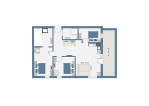 Three-Bedroom Apartment room in Aparthotel am Reitecksee