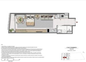 Stúdio com Piscina e Varanda privativa Skylux Apto 2109