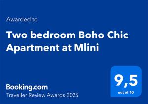 Two bedroom Boho Chic Apartment at Mlini
