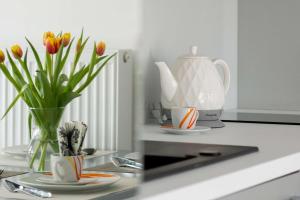 Jasny Apartament w Kołobrzegu z Parkingiem, Balkonem i Tarasem Widokowym by Noclegi Renters