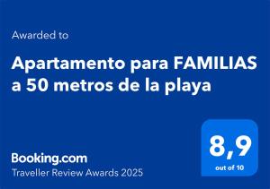 Apartamento para FAMILIAS a 50 metros de la playa