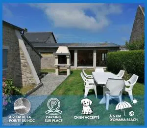 L Ancre Maison séjour spacieux lumineux avec jardin et extérieur aménagé terrain de petanque proche Omaha beach, Grandcamp Maisy et pointe du Hoc - Englesqueville-la-Percée