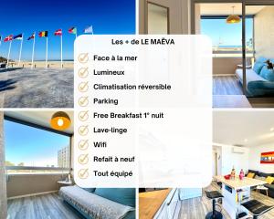 Le Maëva - T2- Front de mer- Clim - Parking - Wifi- SudSéjourConciergerie