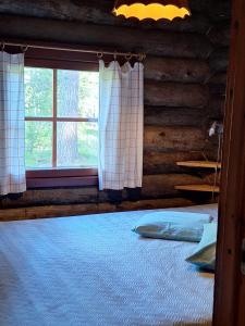 Kelo 24, kahden makuuhuoneen kelomökki Syötteellä, valaistun ladun vieressä