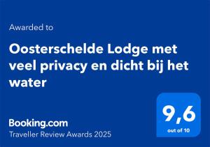 Oosterschelde Lodge met veel privacy en dicht bij het water