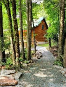 Waterfront Secluded Log Cabin - Beach Lake