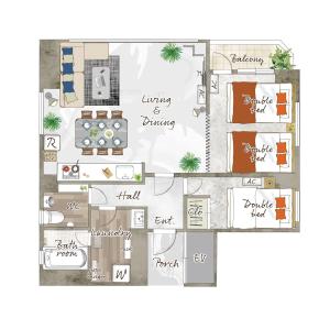 Luxury Stay near Azabudai Hills and Tokyo Tower, 2-Bedroom Apartment