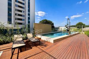 Studio Moderno, com Piscina, AC, Wi-fi e Alexa