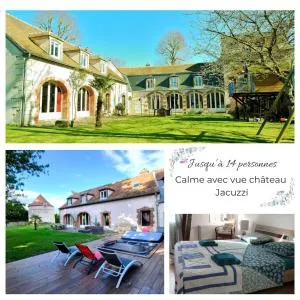 Propriété historique, vue château, calme et jacuzzi - Saint-Luperce