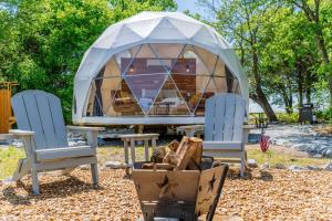 Stargazing domes on a farm