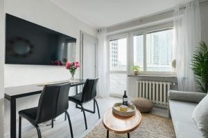 Emilii Plater 55 Center 3 bedrooms Living room balcony