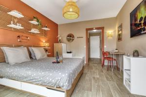 Appartements Studio Victoria SPA, au coeur du centre-ville CABINE HAMMAM -WIFI -GRAND LIT DOUBLE QUEEN SIZE 160x200cm : photos des chambres