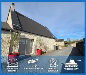 Rivage Maison spacieuse 10 p 2 sdb 2 WC tout confort avec jardin, belle terrasse aménagée, parking privatif, à 3km d'Omaha Beach et Port en Bessin - Russy