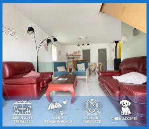 Maisons de vacances Sweet Omaha Belle maison recente lumineuse et cosy bien equipee jardin clos 15 mn a pied plage Omaha Beach et proche de Bayeux & Port en Bessin : photos des chambres