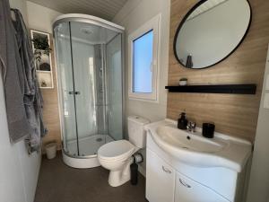 Cosy modern mini house 10 by the sea with private terrace in Limoni Camp - Walk to Beach & Local Taverns