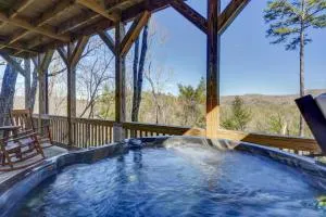 Firepit Chats Hot Tub Dips Cozy Eves by the Fireplace Serene Wooded Surroundings - Rosiey Cabin - Cherry Log