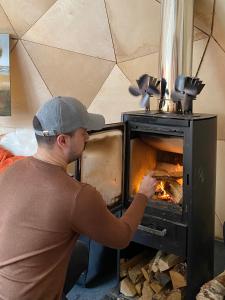 Private Jacuzzi Igloo bedroom in Aurora Lounge Hotel with shared sauna and pet friendly