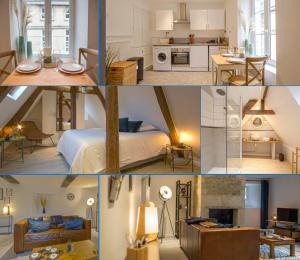 Appartements Victoire Duplex atypique cosy - PLEIN CENTRE HISTORIQUE BAYEUX PROCHE RESTAURANTS COMMERCES- LUMINEUX - PARKING GRATUIT A PROXIMITE- proche plages du debarquement, Omaha Beach : photos des chambres