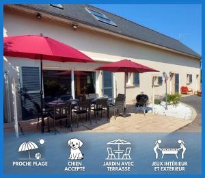 Maisons de vacances Le So Art, grande maison 4 chambres, terrain de petanque, grand jardin clos, flipper, babyfoot, jeux Arcade, ping pong,1 km mer, proche golf, Port en Bessin, Bayeux et plages du debarquement, adaptee enfants : photos des chambres