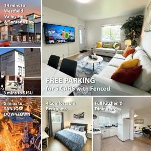 438 Comfortable 4BR Heart Downtown SJ central AC SJSU - Evergreen