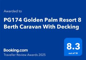 PG174 Golden Palm Resort 8 Berth Caravan With Decking
