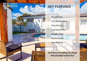 Miami Gardens Retreat Pool , Bbq & Game Room - Andover Lakes Estates