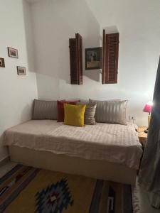 A room in a horse farm with pyramid view from terraces