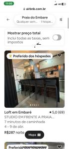 STUDIO na frente da praia Embaré -SANTOS