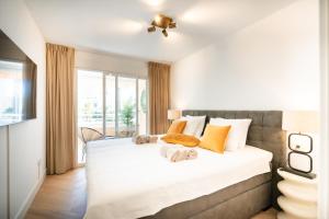 ApoloXIX between beach and harbour