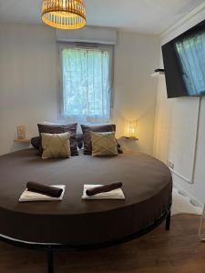 T2, Balneo, sauna, lit rond, jeux arcades, parking